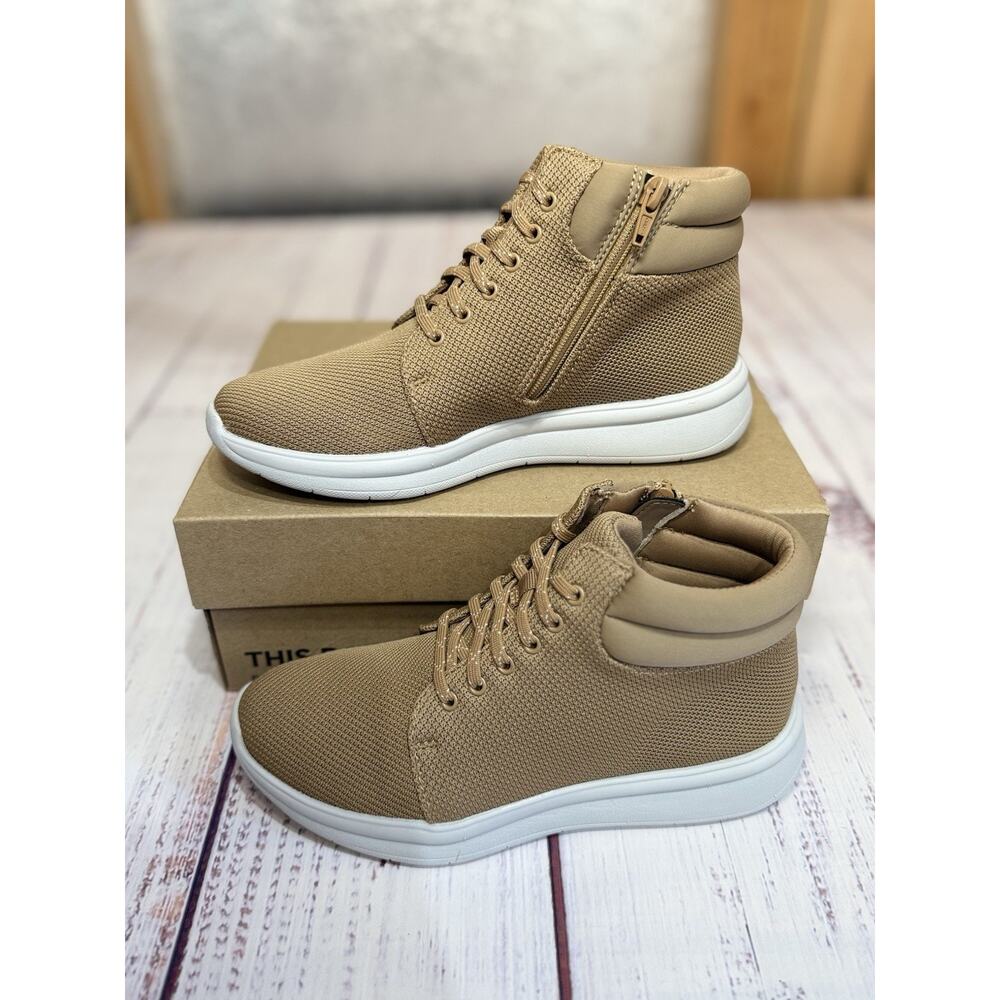 Clarks Cloudsteppers Women’s High Top Sneakers‎ Tan US 6.5 EU 37 Side Zip NWB